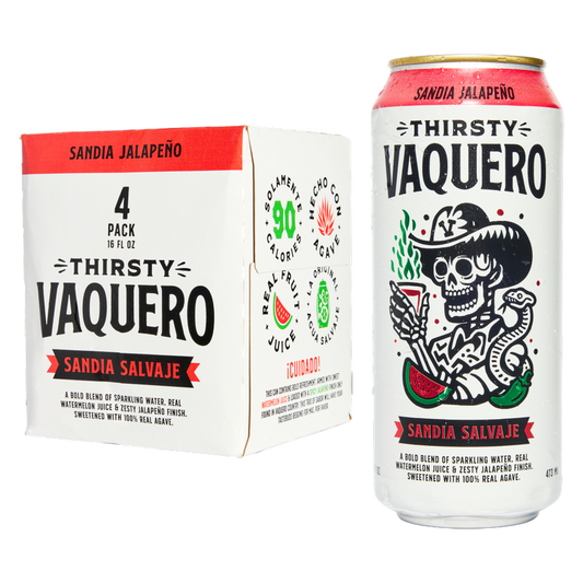 Thirsty Vaquero Sandia Salvaje Sparkling Water 4pk 16oz Can