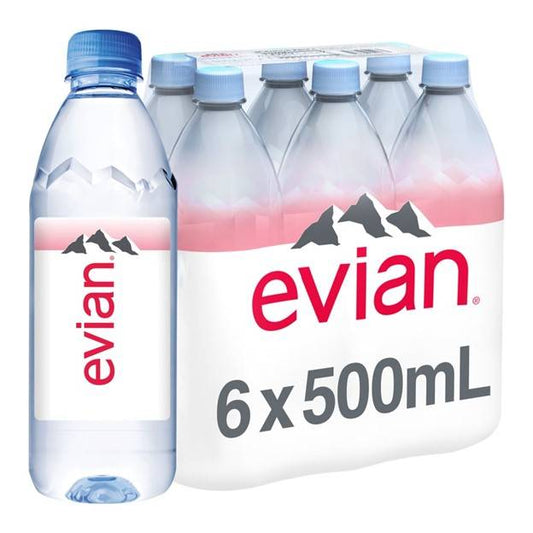 Evian Spring Water 6pk 500mL Btl