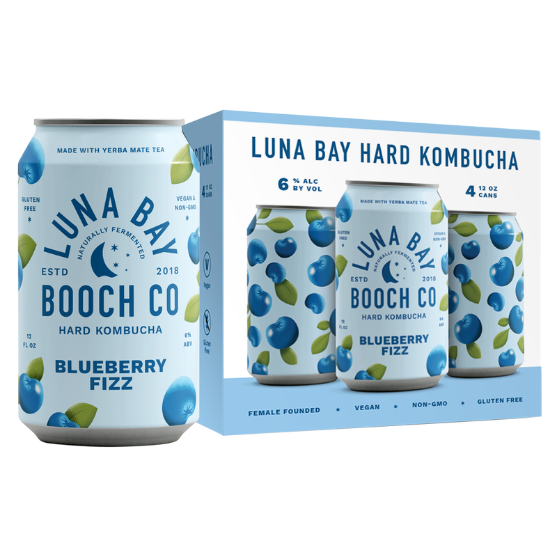 Luna Bay Palo Santo Blueberry Hard Kombucha 4pk 12oz Can 6.0% ABV