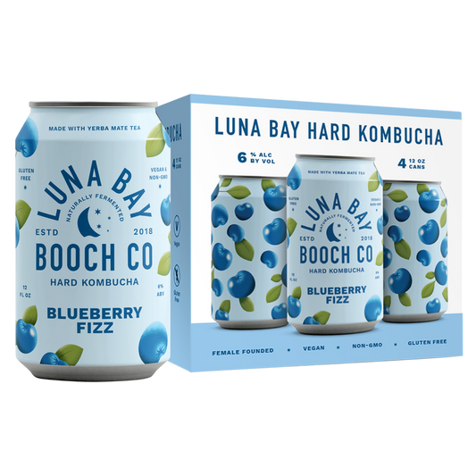 Luna Bay Palo Santo Blueberry Hard Kombucha 4pk 12oz Can 6.0% ABV