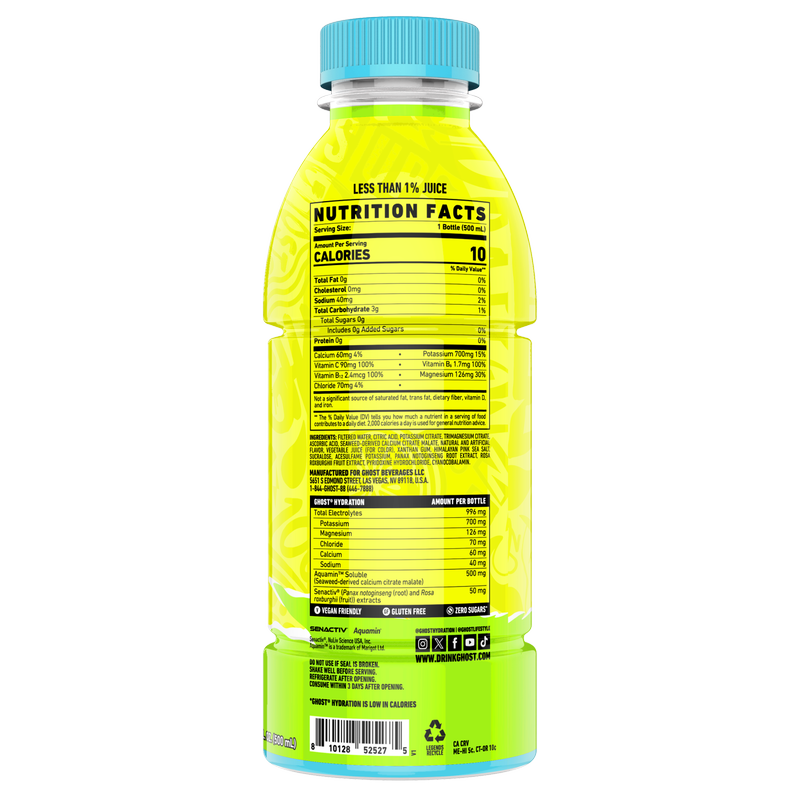 GHOST HYDRATON Lemon Lime 16.9oz Btl