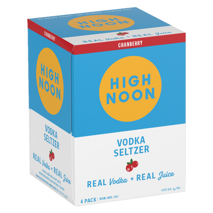 High Noon Cranberry Vodka Seltzer 4pk 12oz Cans
