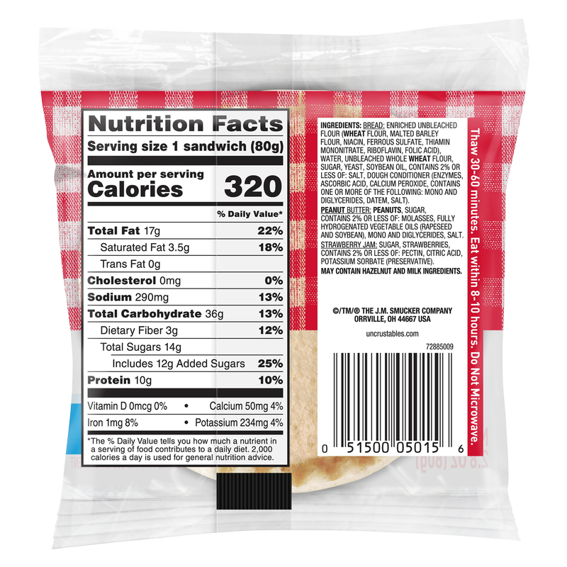 Smucker's Frozen Uncrustables PB & Strawberry on Wheat 1ct 2.6oz