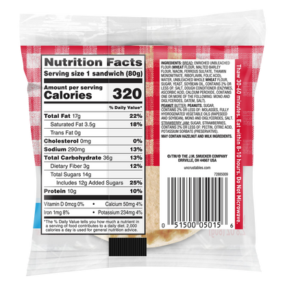 Smucker's Frozen Uncrustables PB & Strawberry on Wheat 1ct 2.6oz