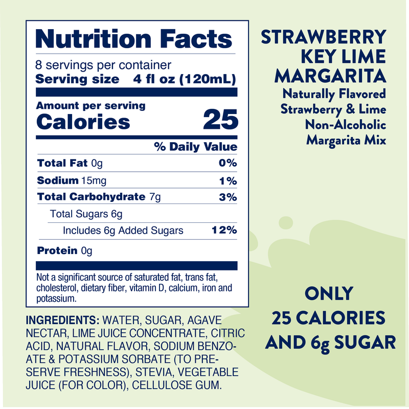 Jordan's Skinny Mixes Naturally Sweetened Strawberry Key Lime Margarita 32oz Btl