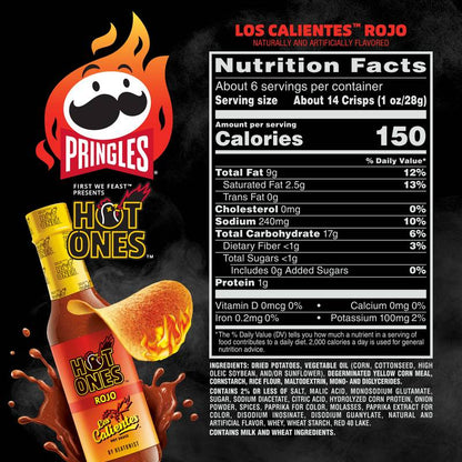 Pringles® Hot Ones® Rojo, 5.5 oz
