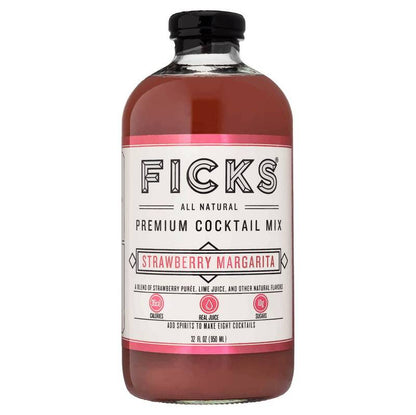 Ficks Strawberry Margarita Mix 32oz Bottle