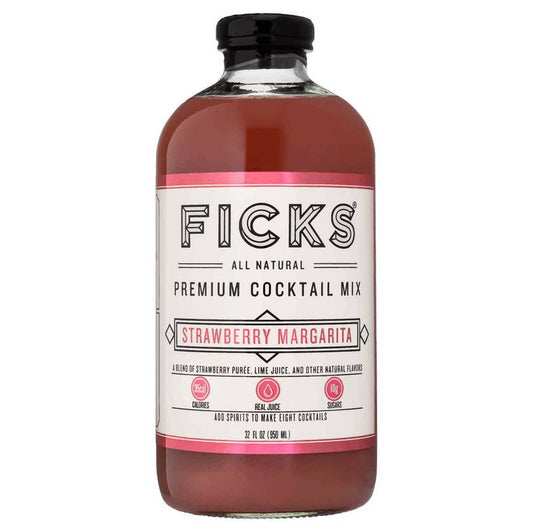 Ficks Strawberry Margarita Mix 32oz Bottle