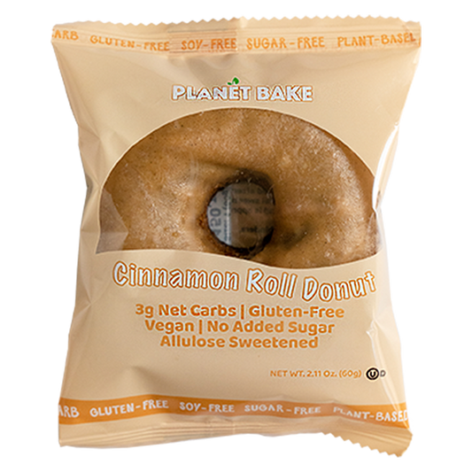 Planet Bake Cinnamon Roll Donut (V, GF, Soy-Free, Keto, Kosher, No Added Sugar)