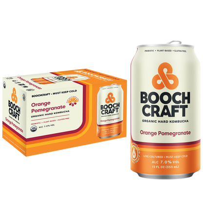 Boochcraft Orange Pomegranate Hard Kombucha 6pk 12oz Can 7.0% ABV