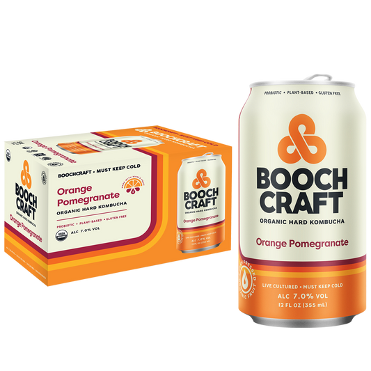 Boochcraft Orange Pomegranate Hard Kombucha 6pk 12oz Can 7.0% ABV