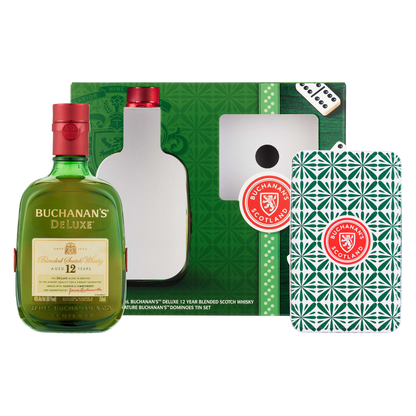Buchanan's 12 Year Scotch 750ml Bottle w/ Dominoes Tin