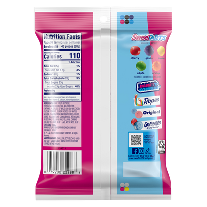 SweeTARTS Mini Chewy, Candy, Mixed Fruit, 6 oz