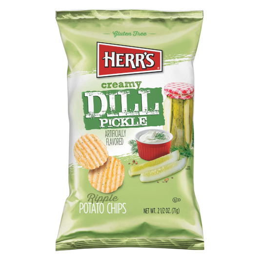 Herr's Creamy Dill Pickle Ripple Chips, 2.5oz