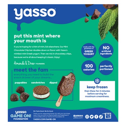 Yasso Greek Yogurt Mint Chip Bar 4ct