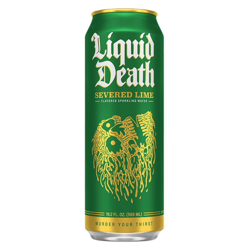Liquid Death Sparkling Water Severed Lime 8pk 19.2 oz King Size Can