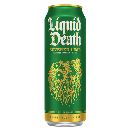 Liquid Death Sparkling Water Severed Lime 8pk 19.2 oz King Size Can