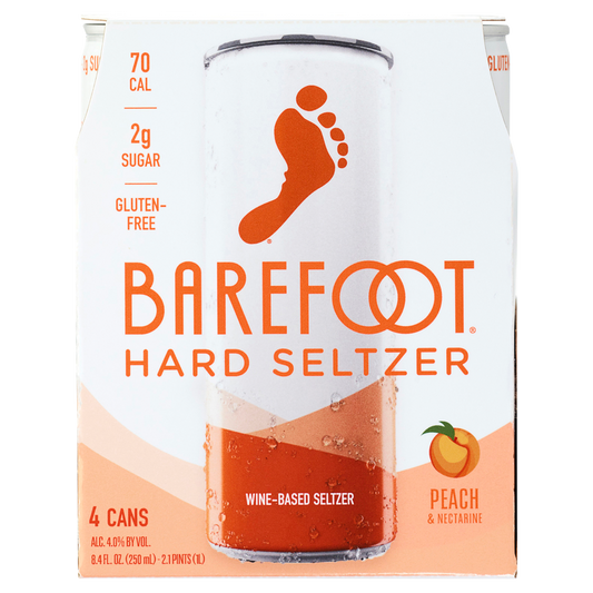 Barefoot Peach Hard Seltzer 4pk 250ml Can 4.0% ABV