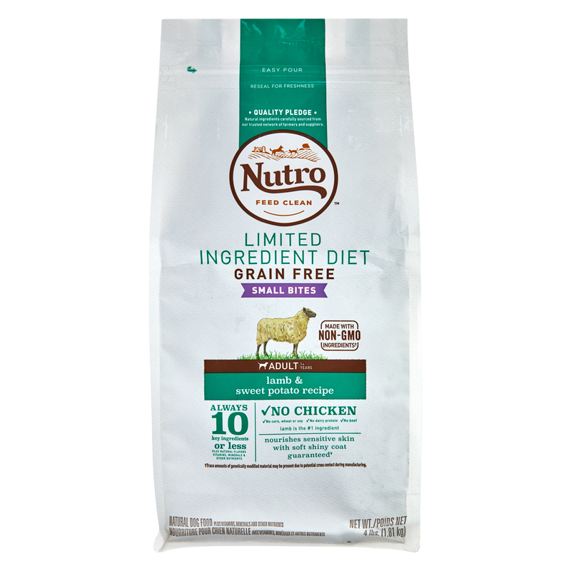 Nutro Limited Ingredient Dog Food Grain-Free Lamb & Sweet Potato Recipe 4lb