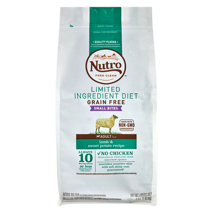 Nutro Limited Ingredient Dog Food Grain-Free Lamb & Sweet Potato Recipe 4lb
