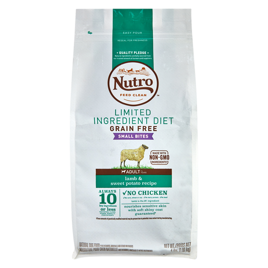 Nutro Limited Ingredient Dog Food Grain-Free Lamb & Sweet Potato Recipe 4lb