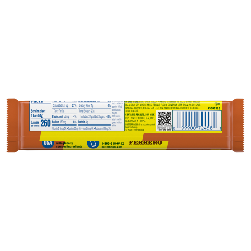 Butterfinger Salted Caramel Flavor, Peanut Buttery Candy Bars with Salted Caramel Flavor, Gluten Free, 1.9 oz