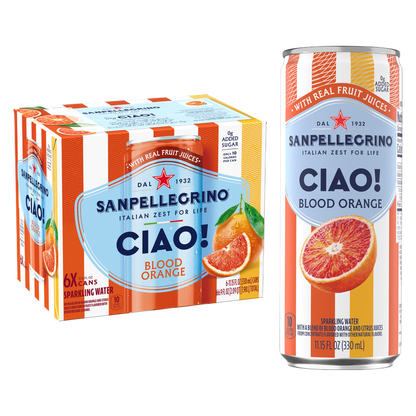 San Pellegrino Ciao! Blood Orange Sparkling Water 6pk 330mL Can