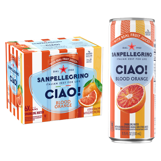 San Pellegrino Ciao! Blood Orange Sparkling Water 6pk 330mL Can