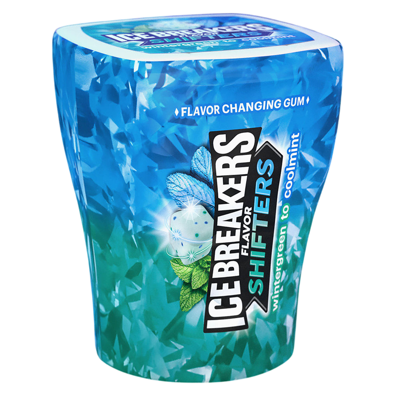 Ice Breakers Flavor Shifters Wintergreen to Coolmint Flavors Sugar-Free Gum Bottle Pack, 3.24 oz