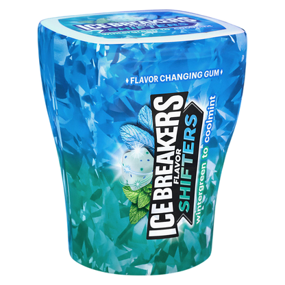 Ice Breakers Flavor Shifters Wintergreen to Coolmint Flavors Sugar-Free Gum Bottle Pack, 3.24 oz