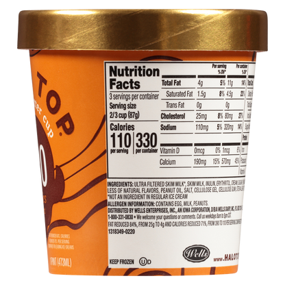 Halo Top Peanut Butter Cup Light Ice Cream, 16 fl oz Pint