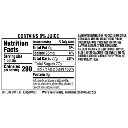 Mtn Dew Liberty Chill Soda 50 Flavors In One DEW 20oz Btl