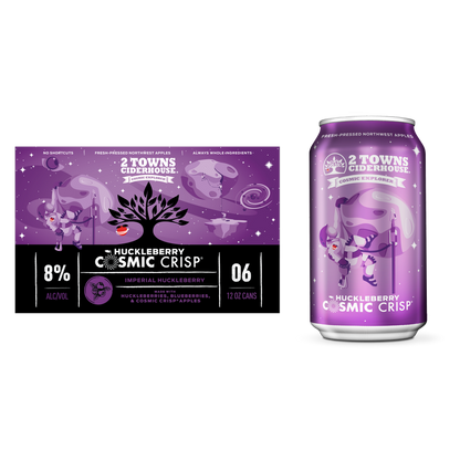 2 Towns Ciderhouse Huckleberry Cosmic Crisp 6pk 12oz Can 8.0% ABV