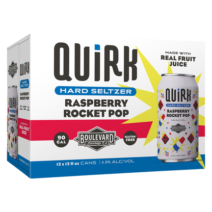 Quirk Spiked & Sparkling Raspberry Rocket Pop 12pk 12oz Can 4.0% ABV