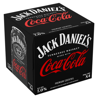 Jack Daniel's & Coke 4pk 355ml Can 7% ABV
