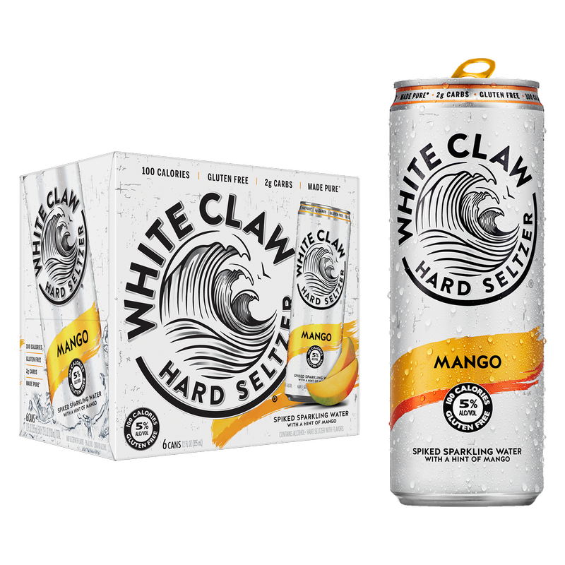 White Claw Seltzer Mango 6pk 12oz Can 5.0% ABV