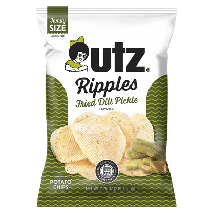 Utz Potato Chips Ripples Fried Dill Pickle 7.75oz