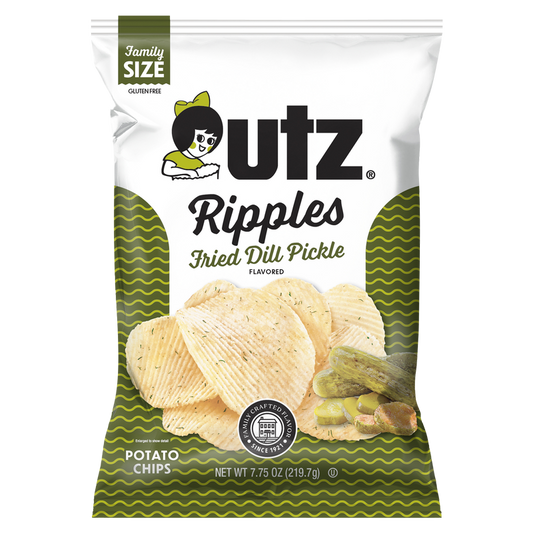 Utz Potato Chips Ripples Fried Dill Pickle 7.75oz