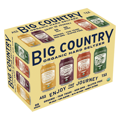 Big Country Organic Brewing Co. Hard Seltzer Variety Pack 12pk 12oz Can 4.5% ABV