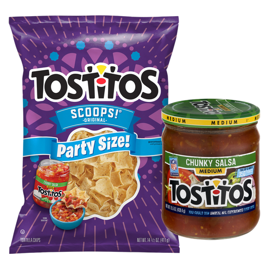 Tostitos Scoops Original Tortilla Chips 14.5oz & Tostitos Medium Chunky Salsa 15.5oz