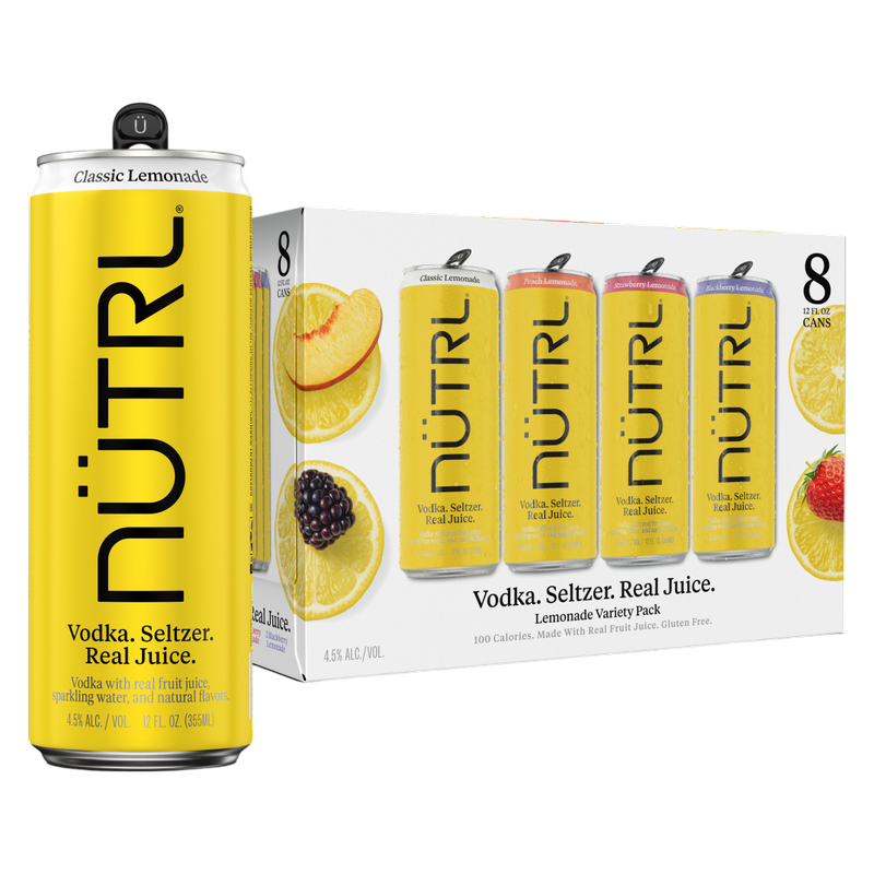 NUTRL Vodka Lemonade Variety Pack 8pk 12oz Slim Cans 4.5% ABV