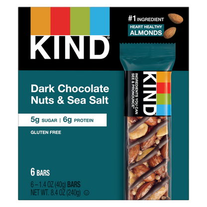 KIND, Nut Bars, Dark Chocolate Nuts & Sea Salt, 6ct