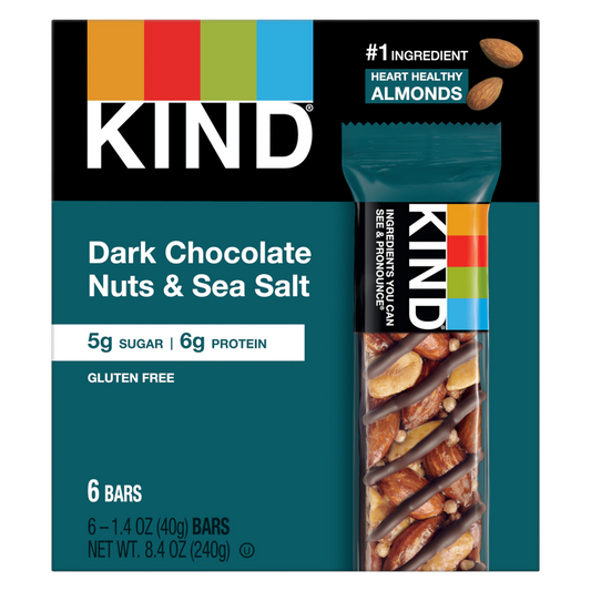 KIND, Nut Bars, Dark Chocolate Nuts & Sea Salt, 6ct
