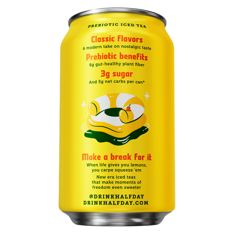 Halfday Lemon Prebiotic Iced Tea 12oz Can