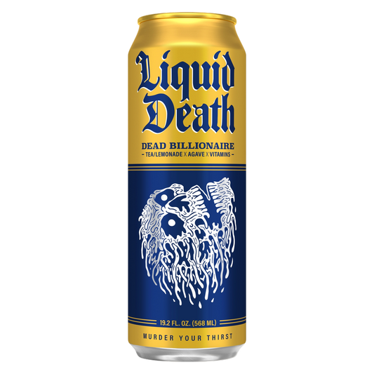 Liquid Death Iced Tea Dead Billionaire 19.2oz King Size Can