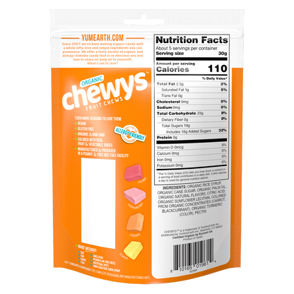 Yum Earth Organic Chewys, 5oz 