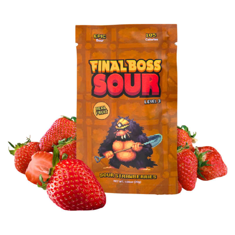 Final Boss Sour Level 3 Sour Strawberries, 1.06oz