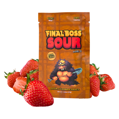 Final Boss Sour Level 3 Sour Strawberries, 1.06oz