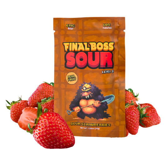 Final Boss Sour Level 3 Sour Strawberries, 1.06oz