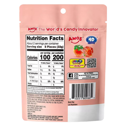 Amos 4D Strawberry Burst Gummy, 6oz